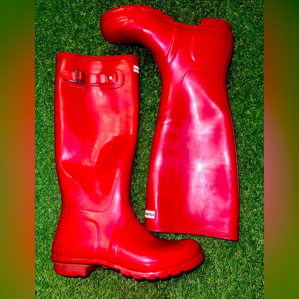 Bright Red Hunter Boots